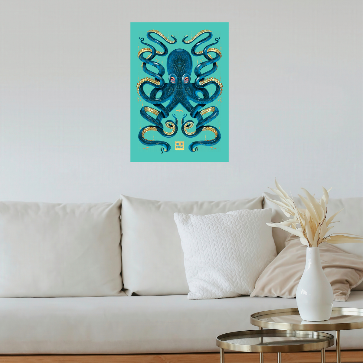 Octopus Blue by Mark Harrison Prints