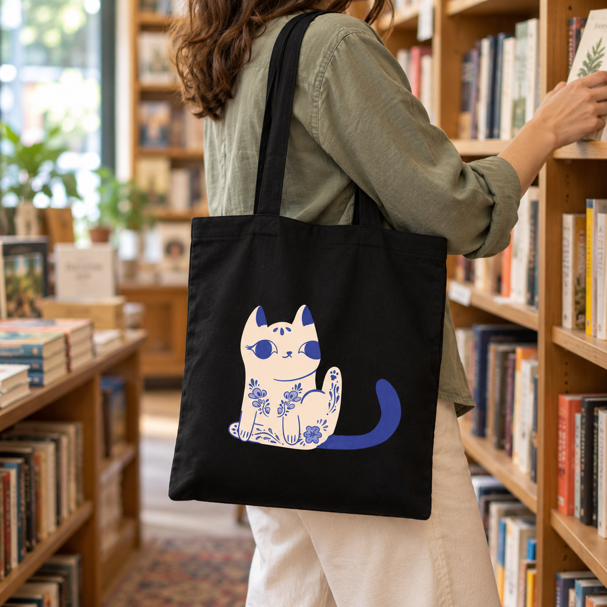 Purrcelin Cat No. 02 - Tote Bag by Carrie Cantwell