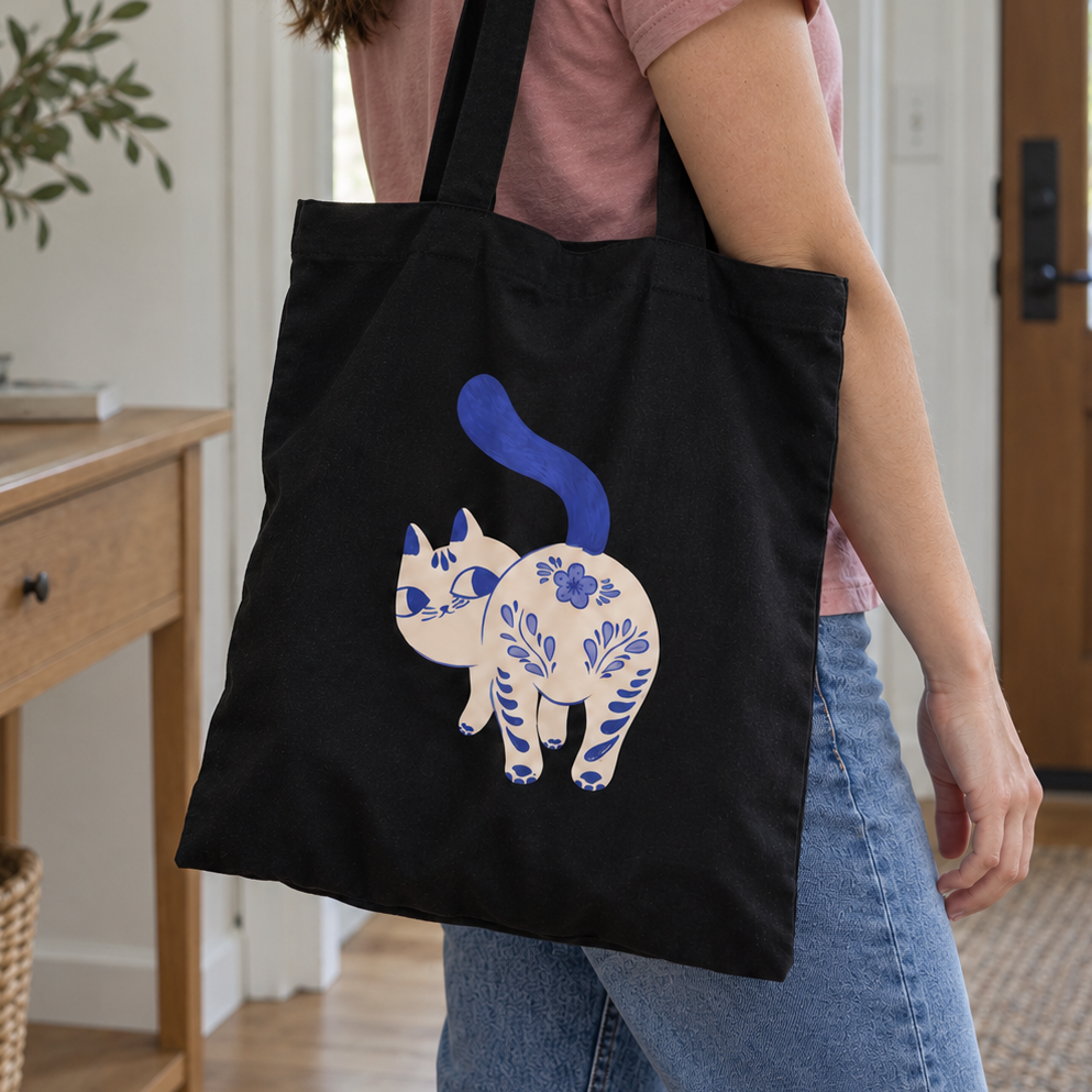 Purrcelin Cat No. 01 - Tote Bag by Carrie Cantwell