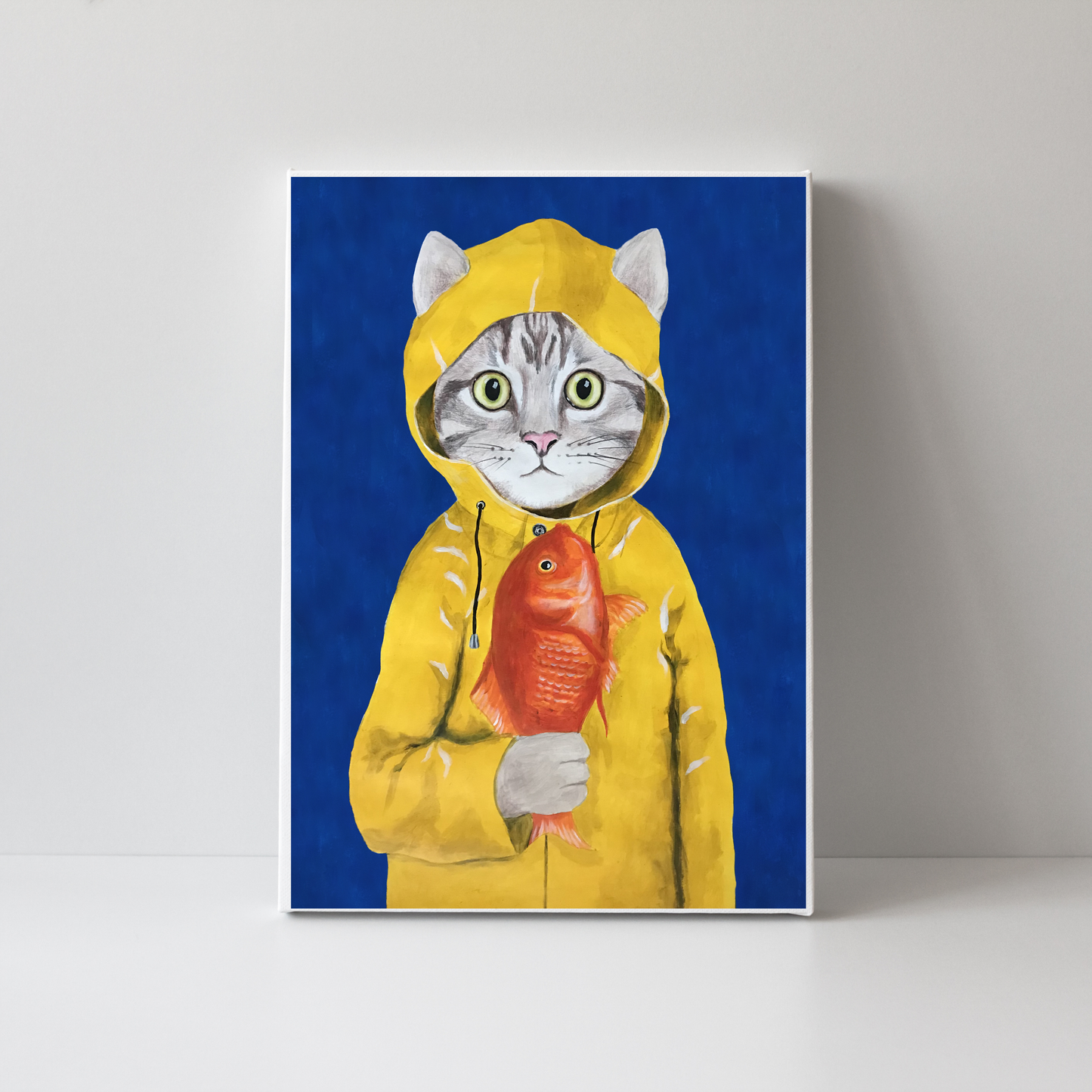 Cat With Fish by Coco Deparis