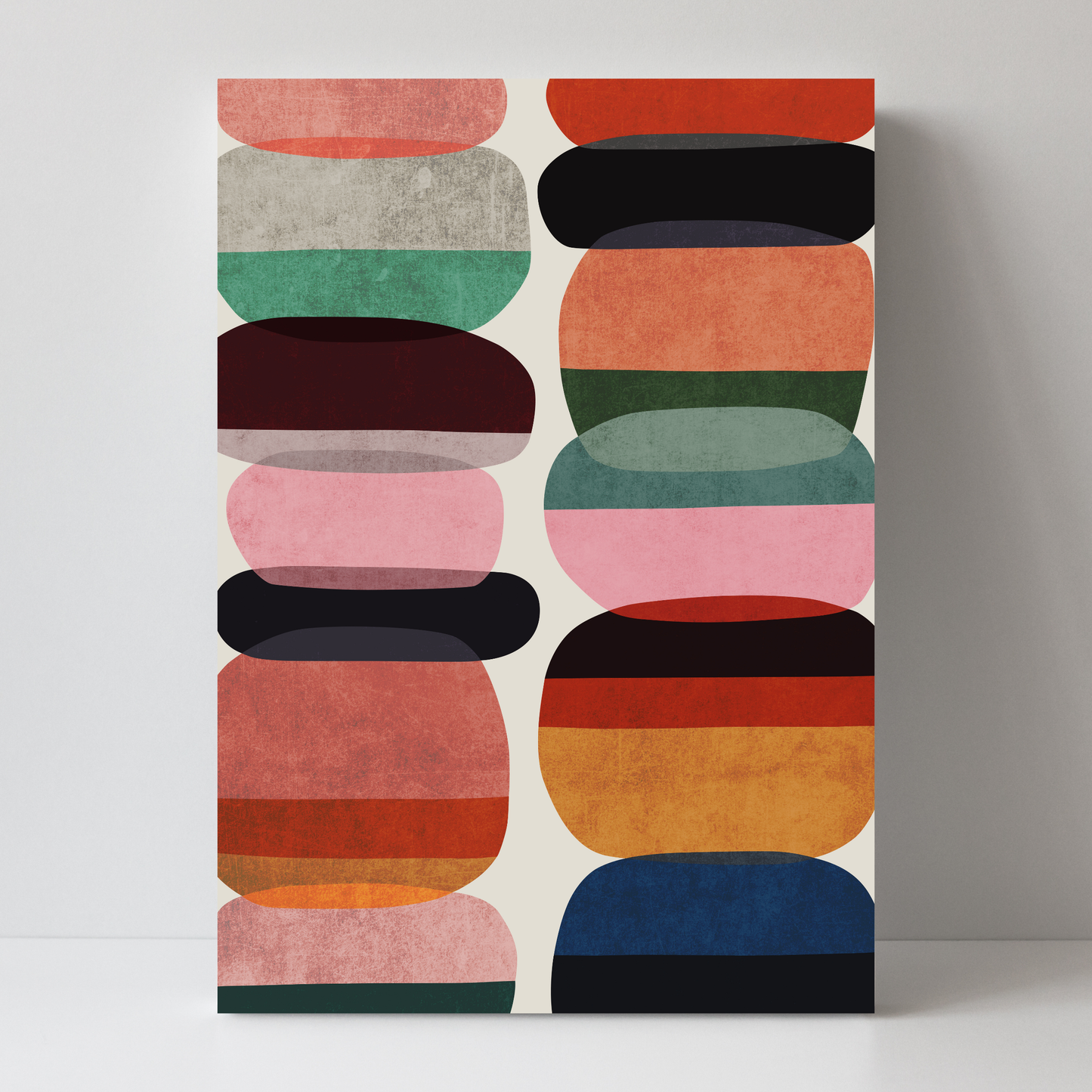 Set of 2 Textured Mid Century Colours A by Print Punk Studio