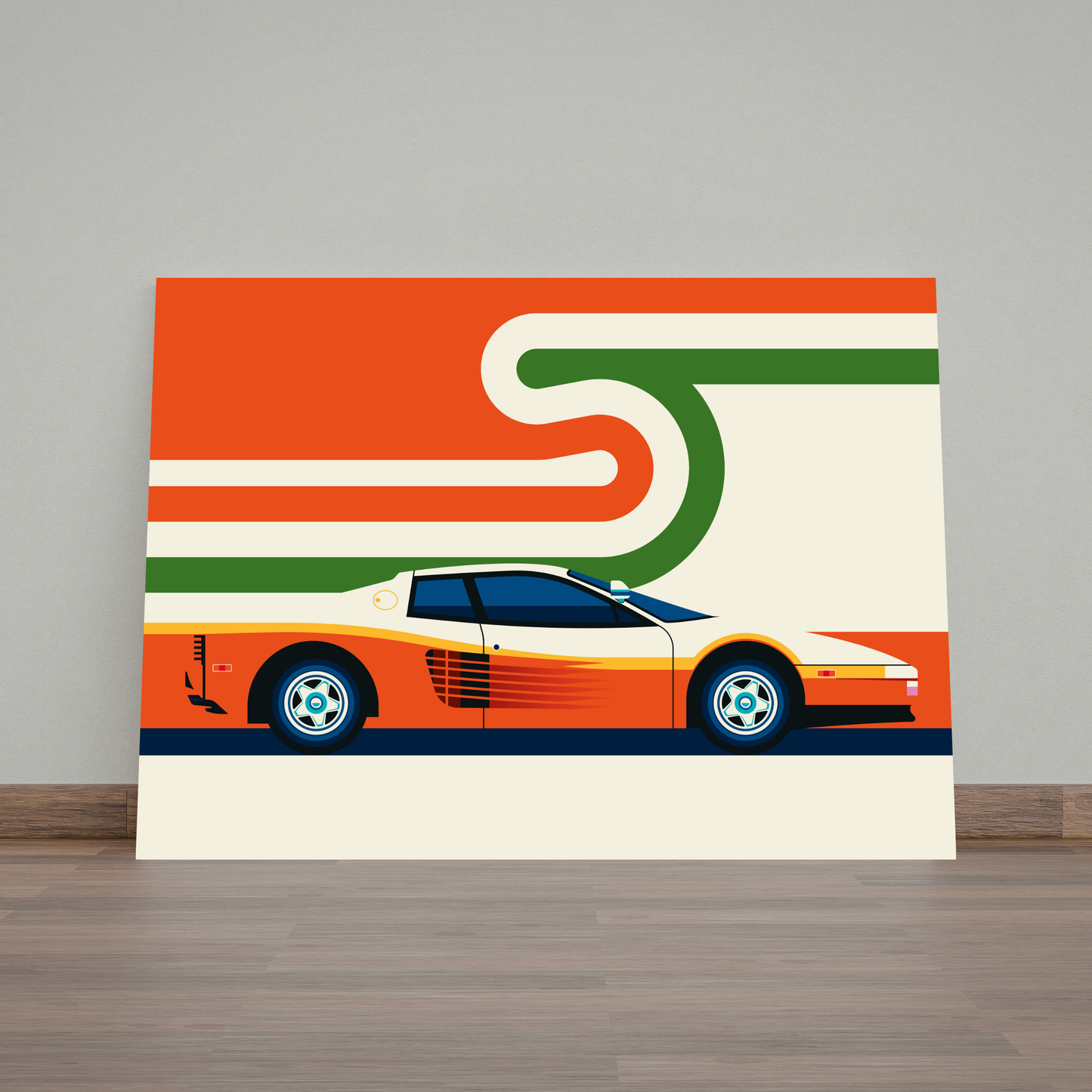 Red and Crème Sports Car Side by Bo Lundberg