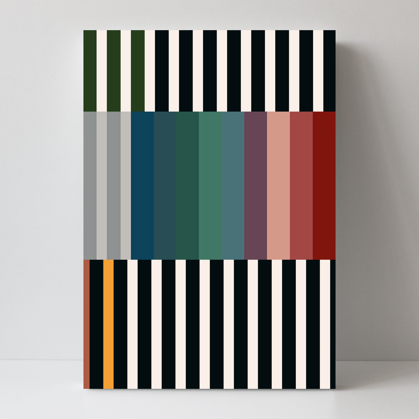 Set of 2 Colourful Abstract Stripes A by Print Punk Studio