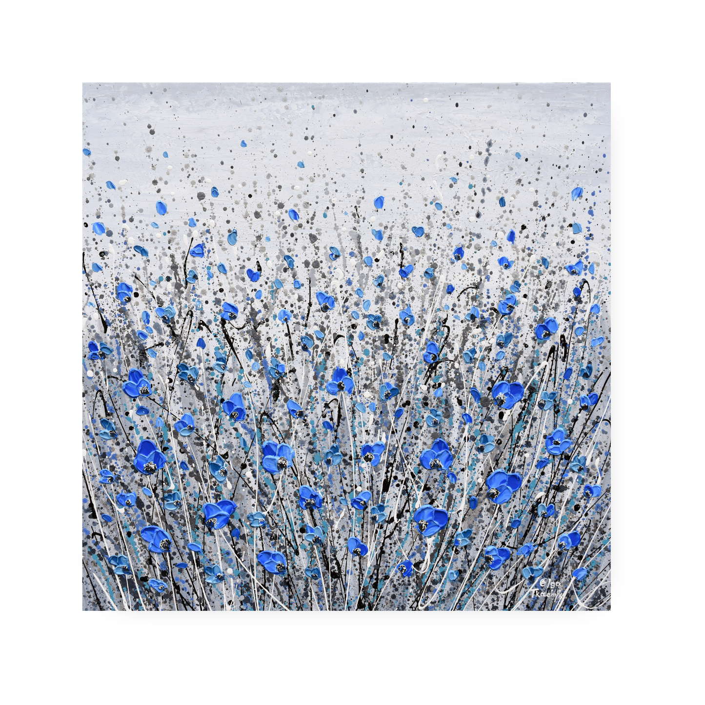 Blue Gray Flowers by Olga Tkachyk
