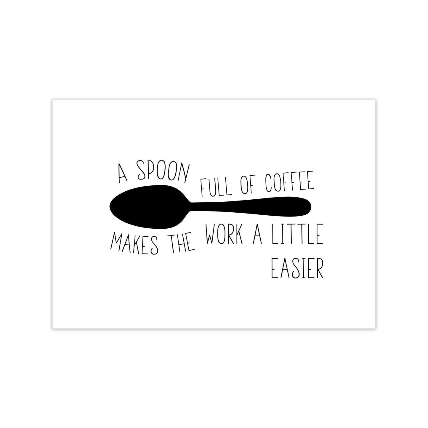 A Spoon Full Of Coffee Modern Print, Framed Kitchen Wall Art