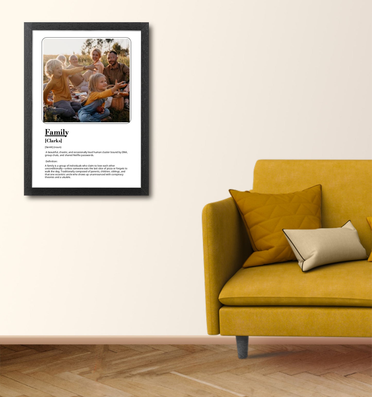 Personalised Family Photo Up-load & Text Print