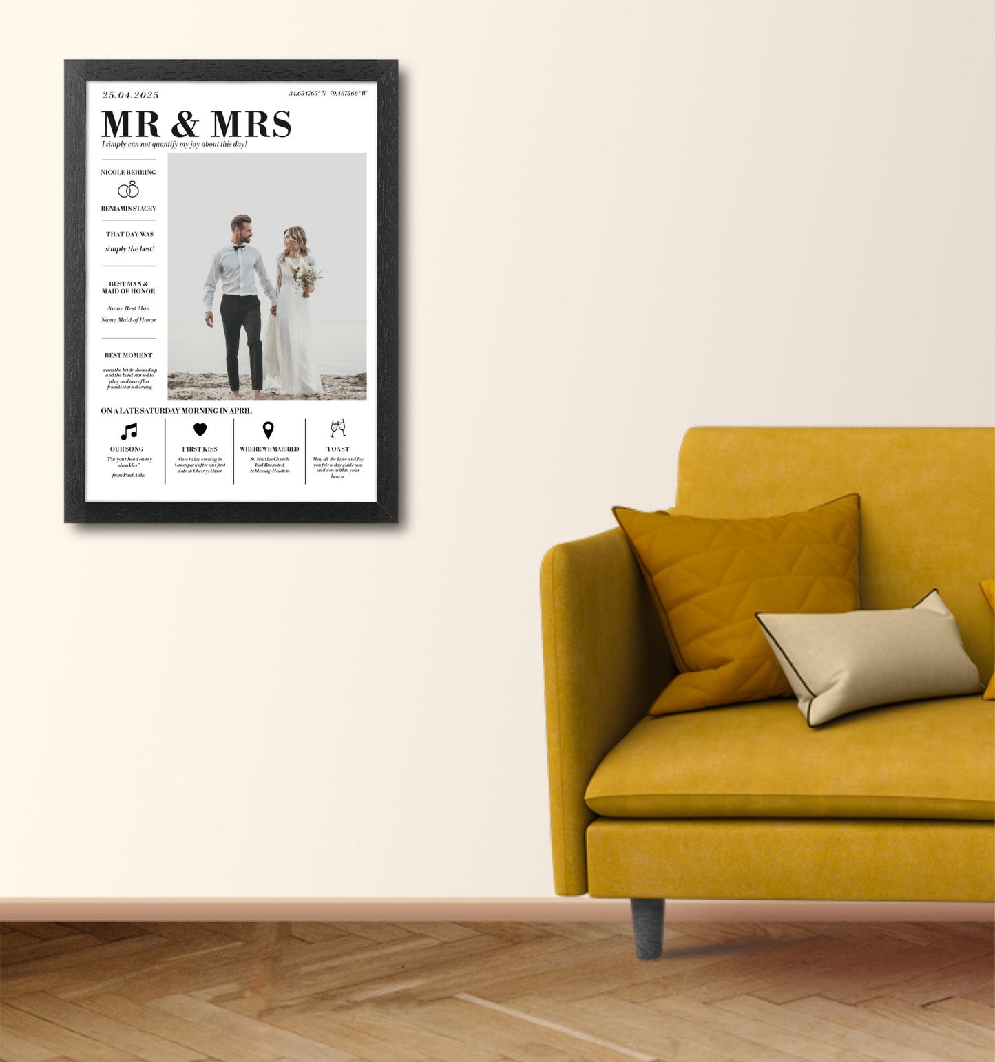 Personalised Photo Up-load Wedding Memories Print