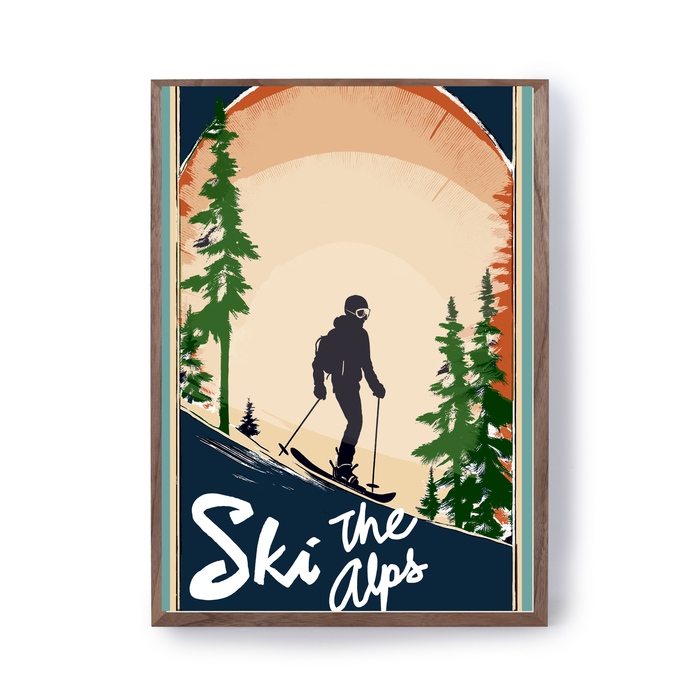 Vintage Ski The Alps by Cartissi