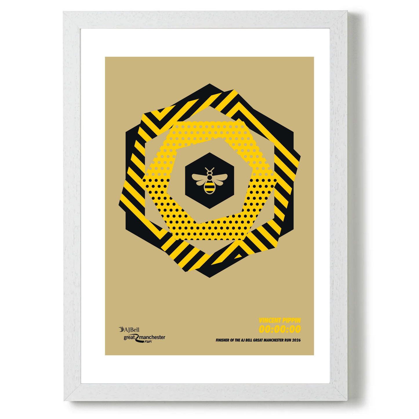 AJ Bell Great Manchester Run 2026 - Personalised Print “Bee” Edition