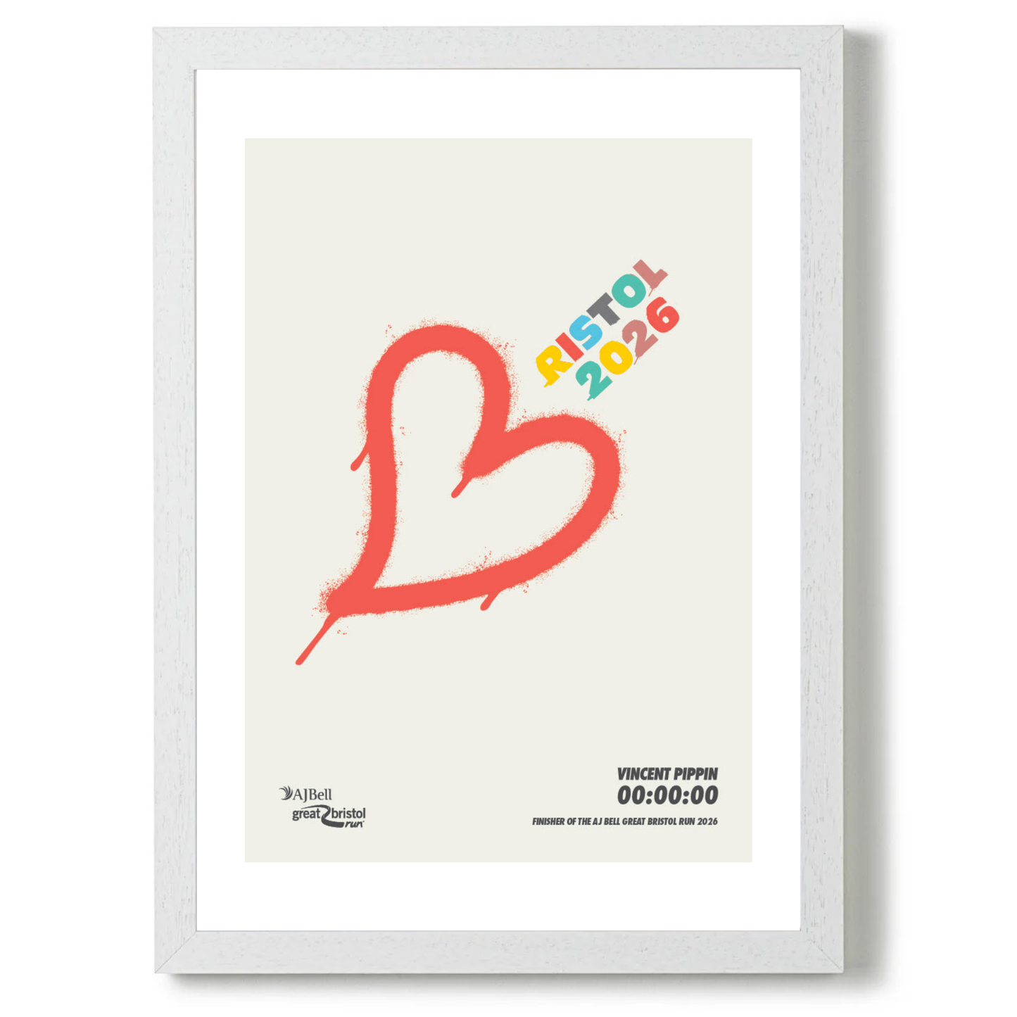 AJ Bell Great Bristol Run 2026 - Personalised Print “Heart” Edition