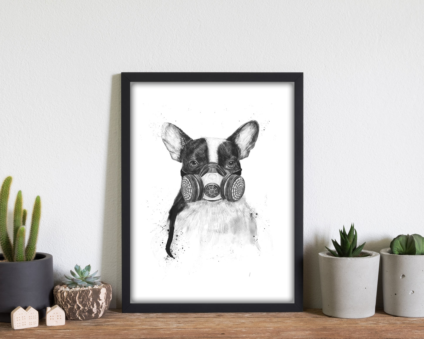Big City Life Bulldog Animal Art Print by Balaz Solti