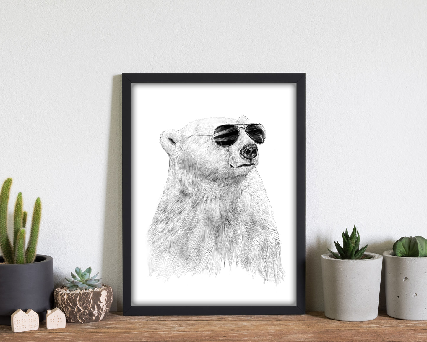 Don't Let The Sun Go Down Bear Animal Art Print by Balaz Solti