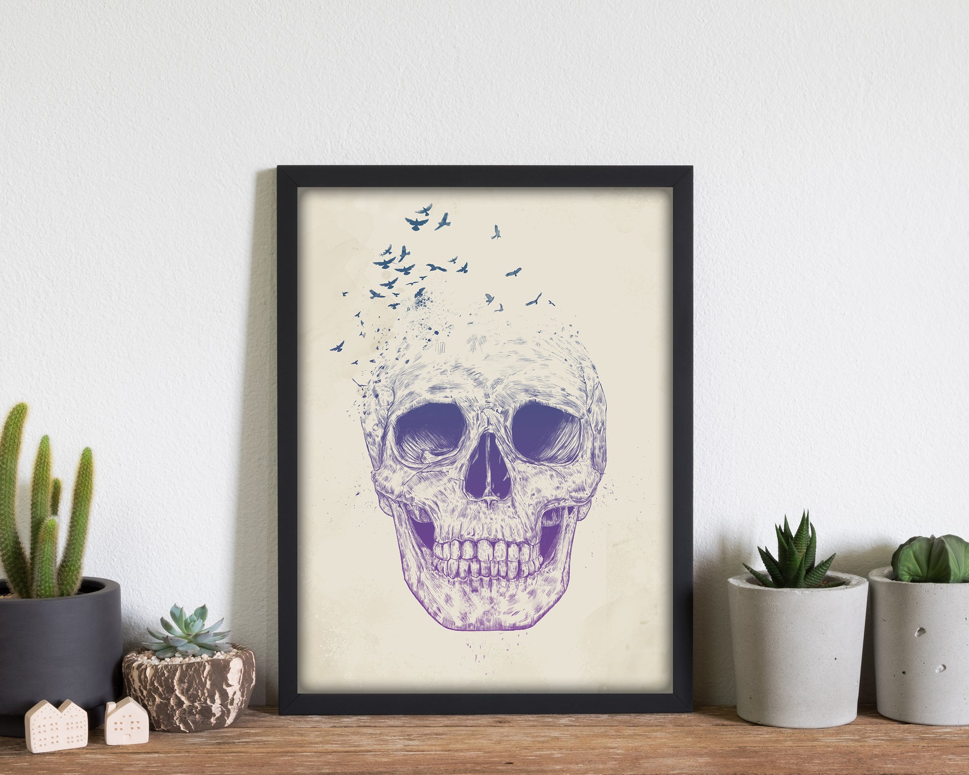 Let Them Fly Skull II Gothic Art Print by Balaz Solti
