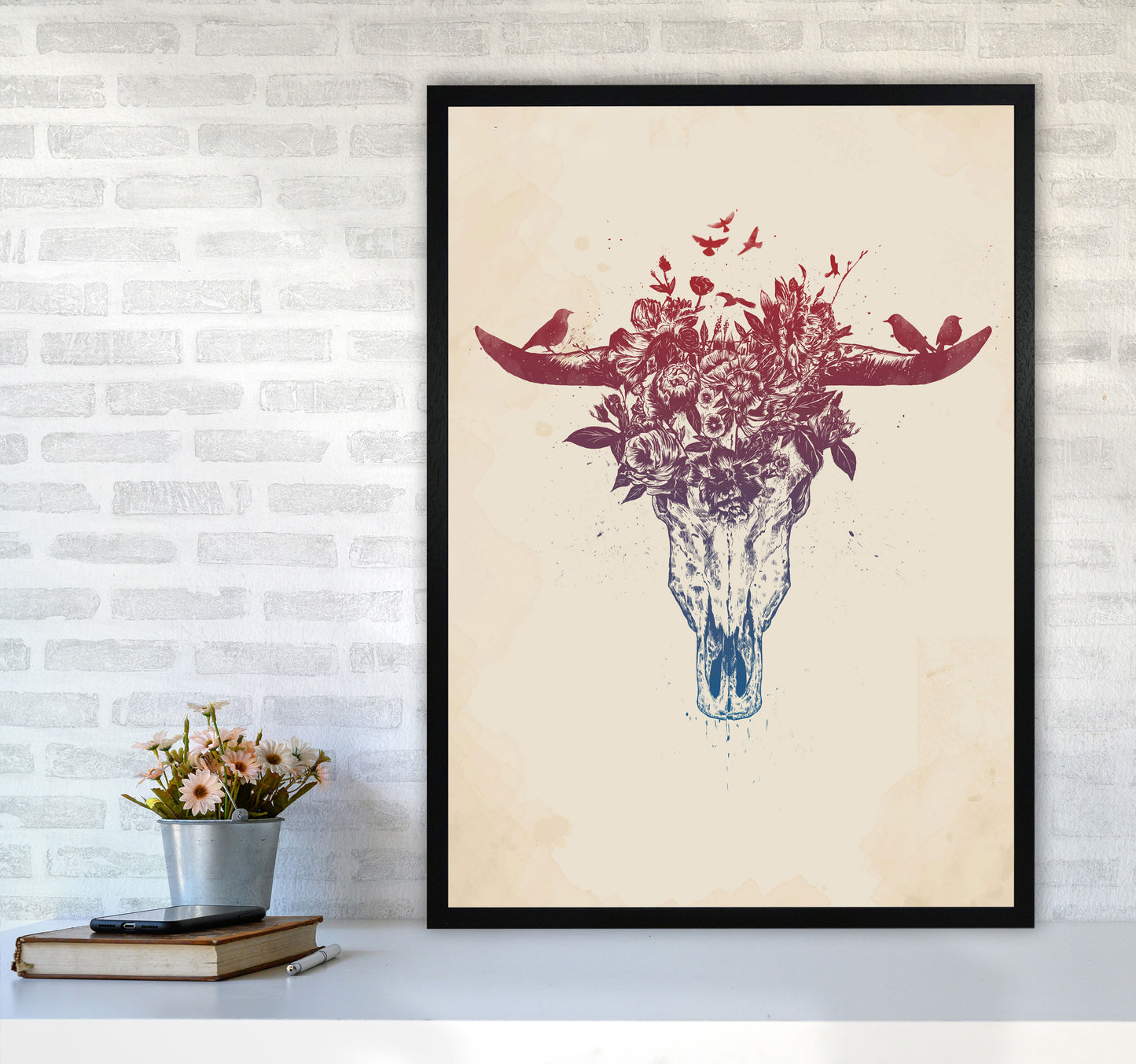Dead Summer Animal Art Print by Balaz Solti A1 White Frame