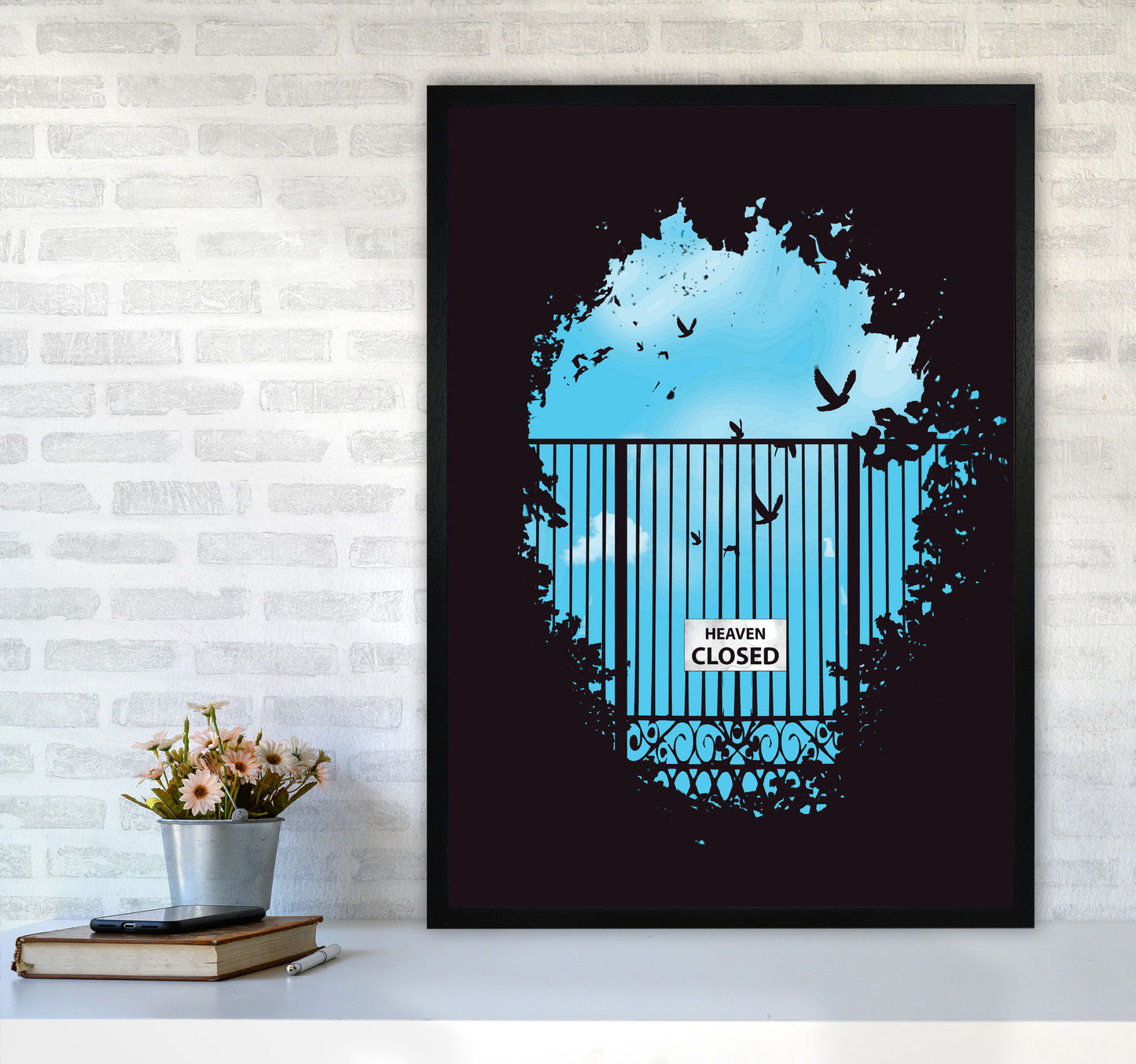 Heavens Door Art Print by Balaz Solti A1 White Frame