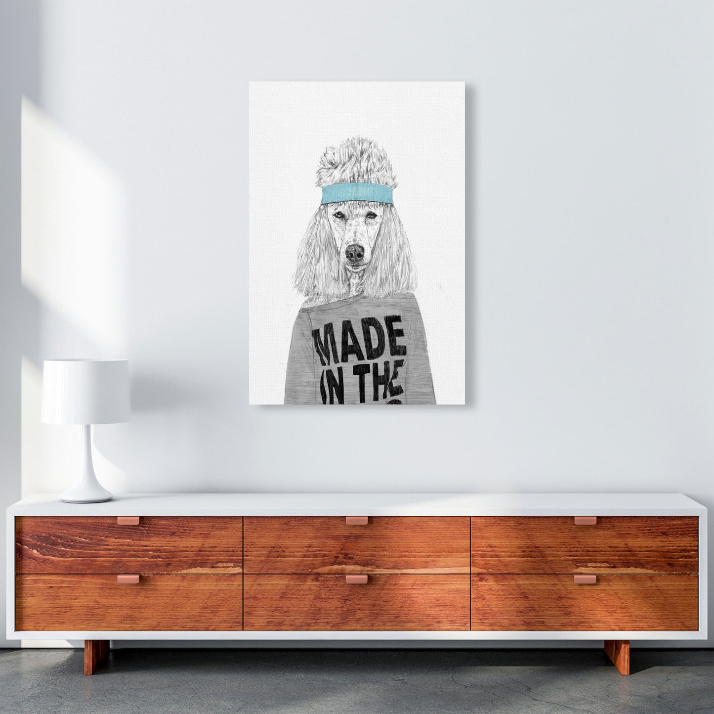 80's Bitch Dog Animal Modern Art Print by Balaz Solti A1 Canvas