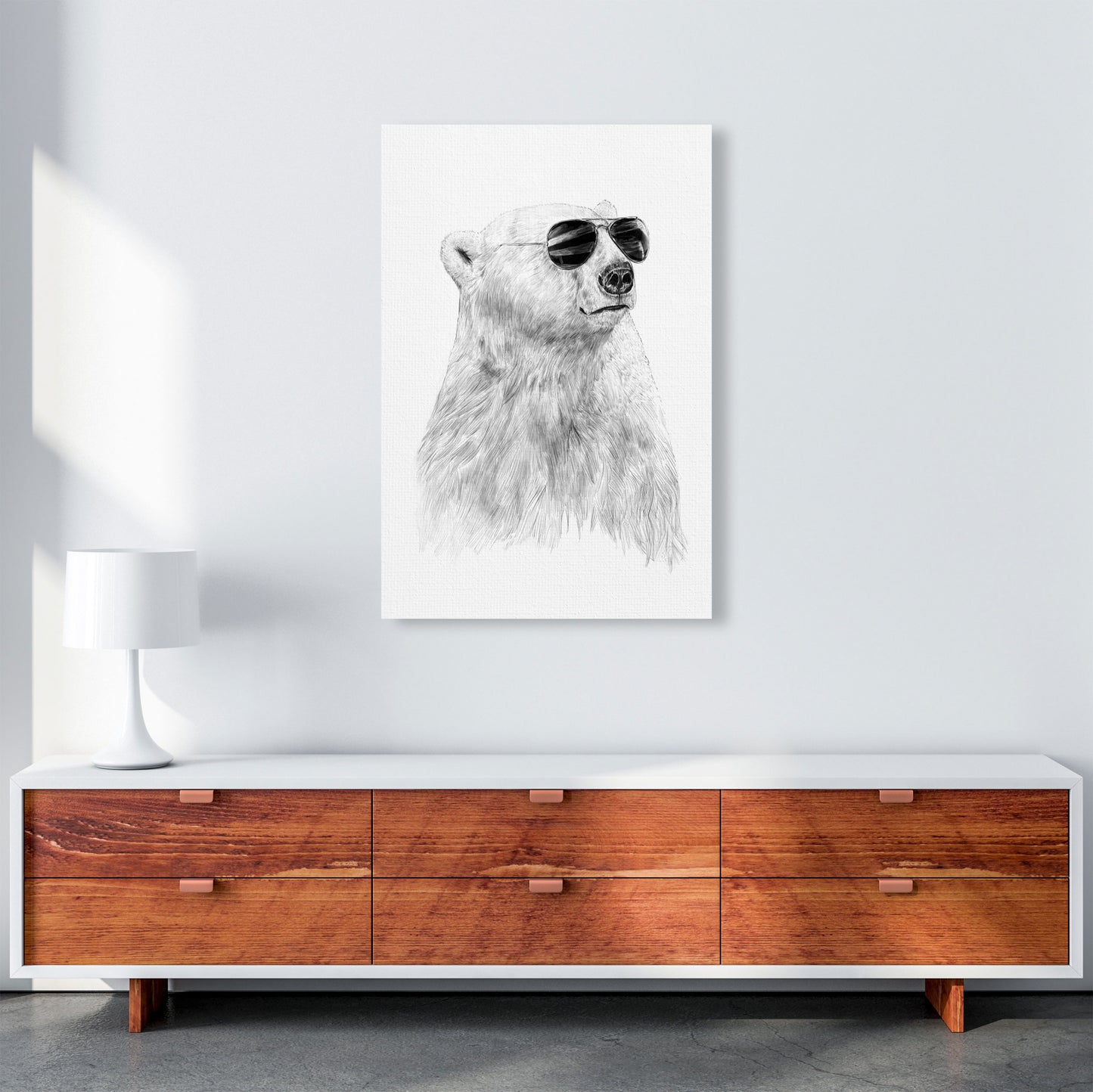 Don't Let The Sun Go Down Bear Animal Art Print by Balaz Solti A1 Canvas
