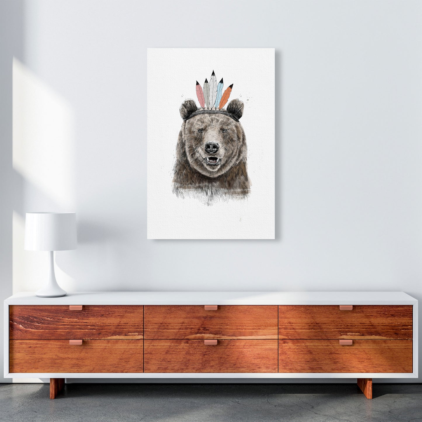 Festival Bear Animal Art Print by Balaz Solti A1 Canvas