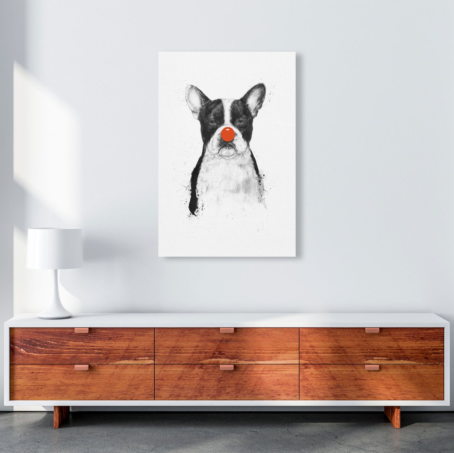 I'm Not Your Clown Bulldog Animal Art Print by Balaz Solti A1 Canvas