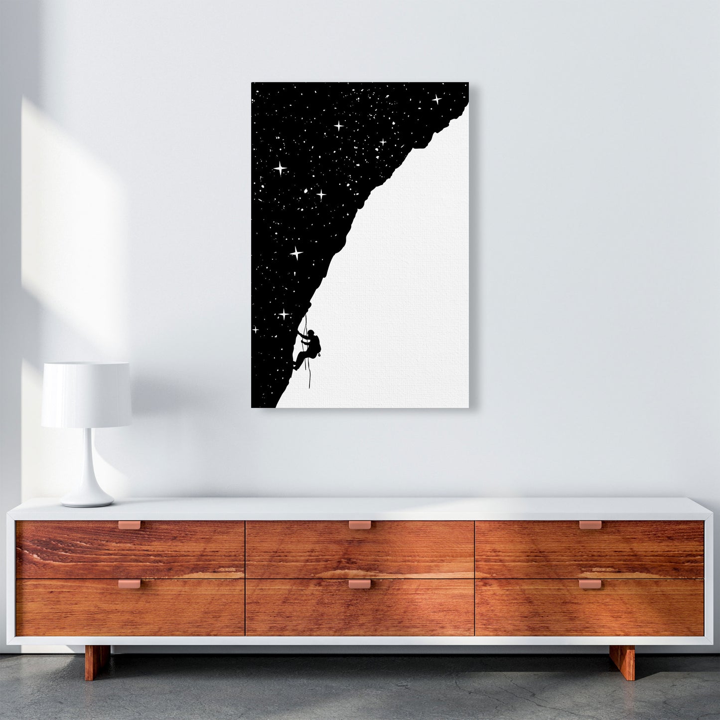 Night Climber B&W Art Print by Balaz Solti A1 Canvas