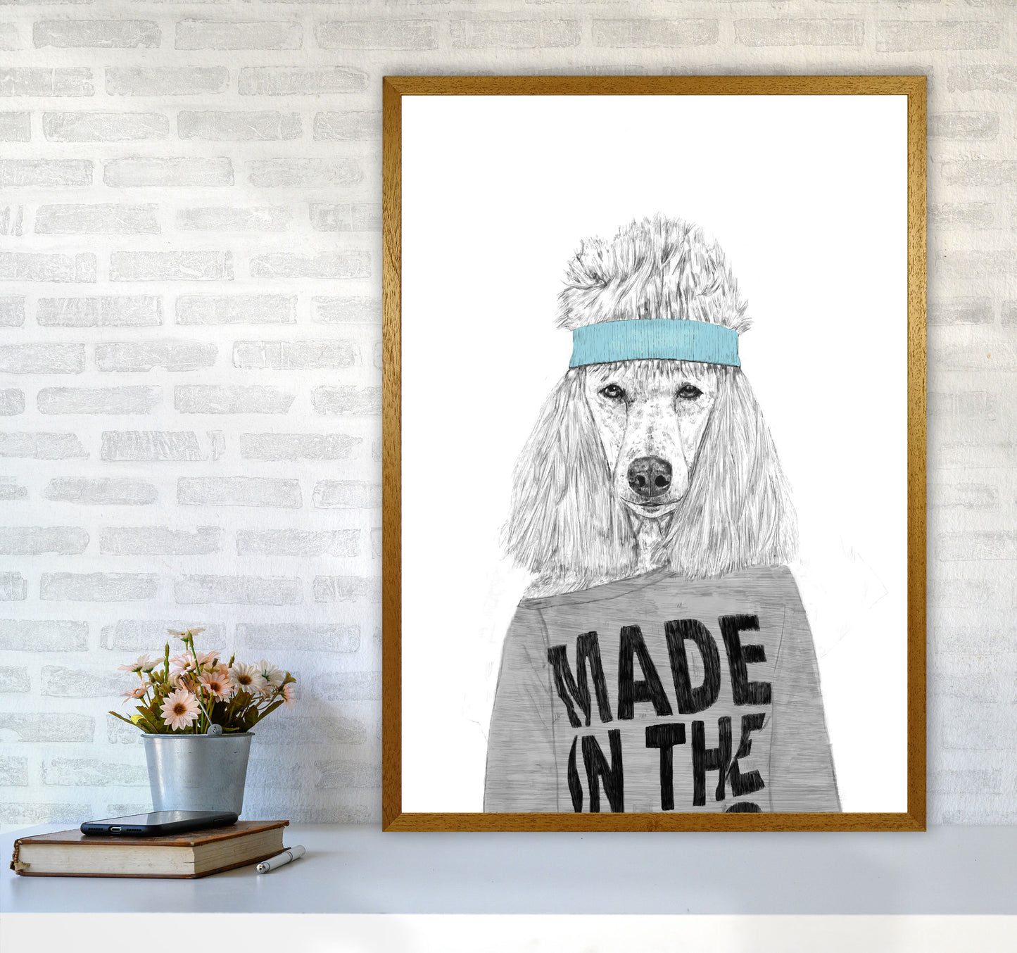 80's Bitch Dog Animal Modern Art Print by Balaz Solti A1 Print Only