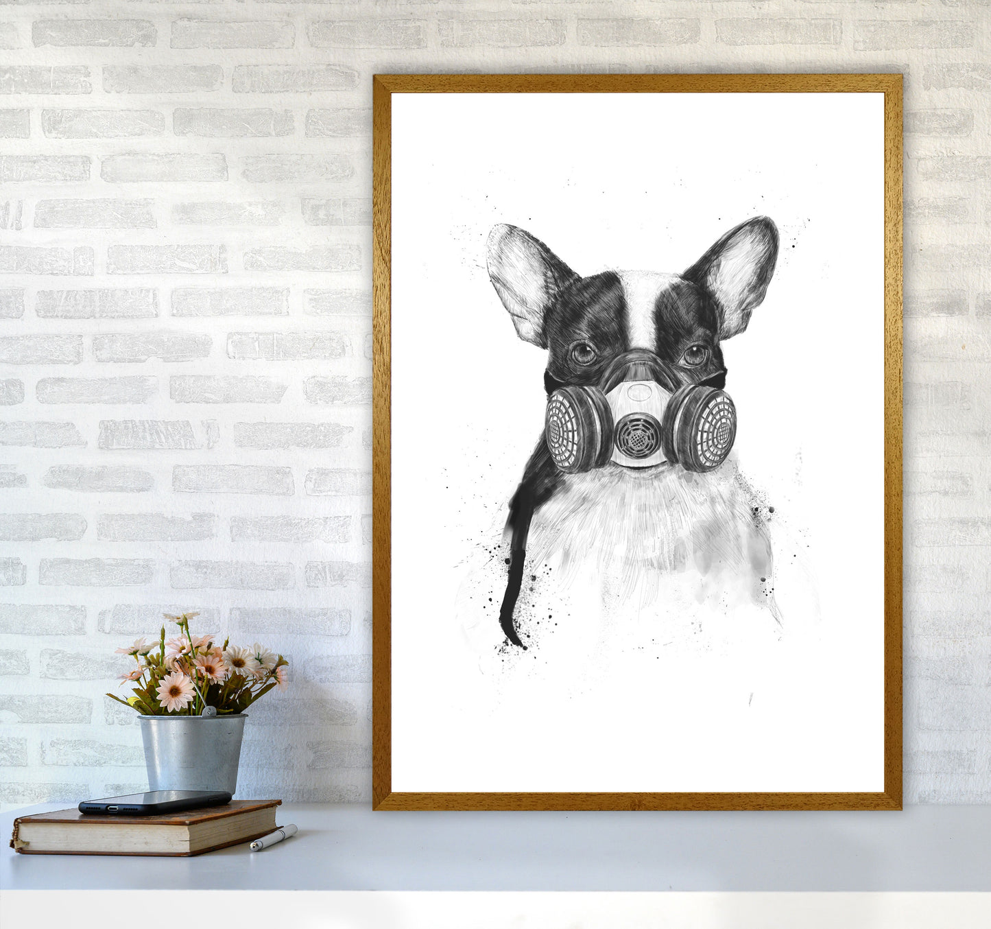 Big City Life Bulldog Animal Art Print by Balaz Solti A1 Print Only