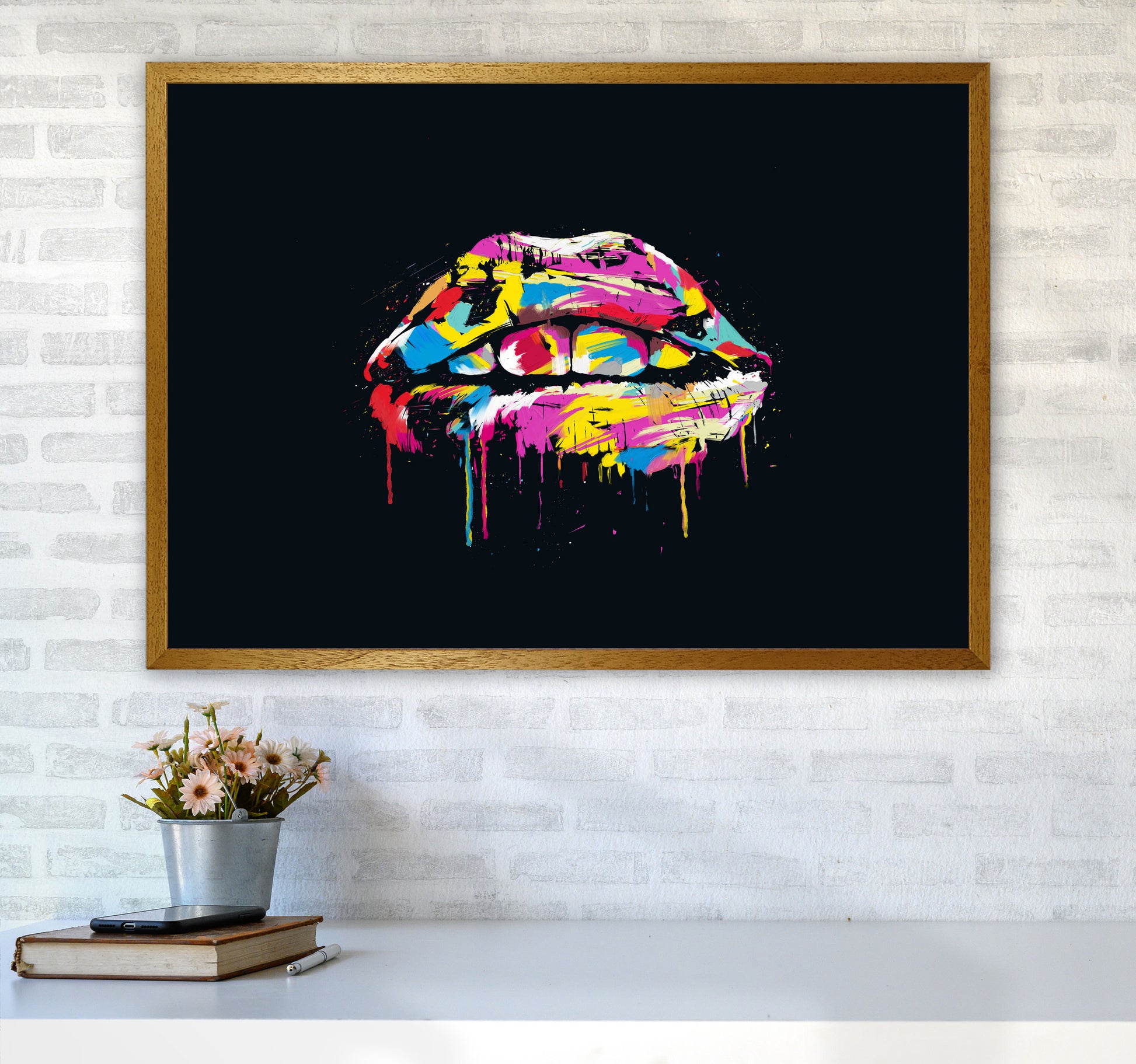 Colourful Lips Modern Art Print by Balaz Solti A1 Print Only