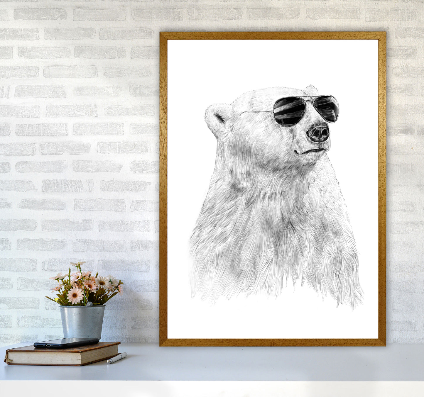 Don't Let The Sun Go Down Bear Animal Art Print by Balaz Solti A1 Print Only