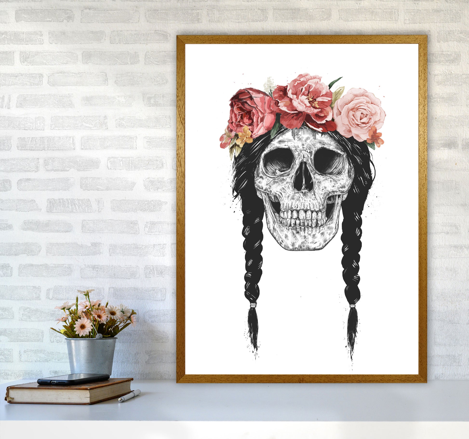 Festival Floral Skull Art Print by Balaz Solti A1 Print Only