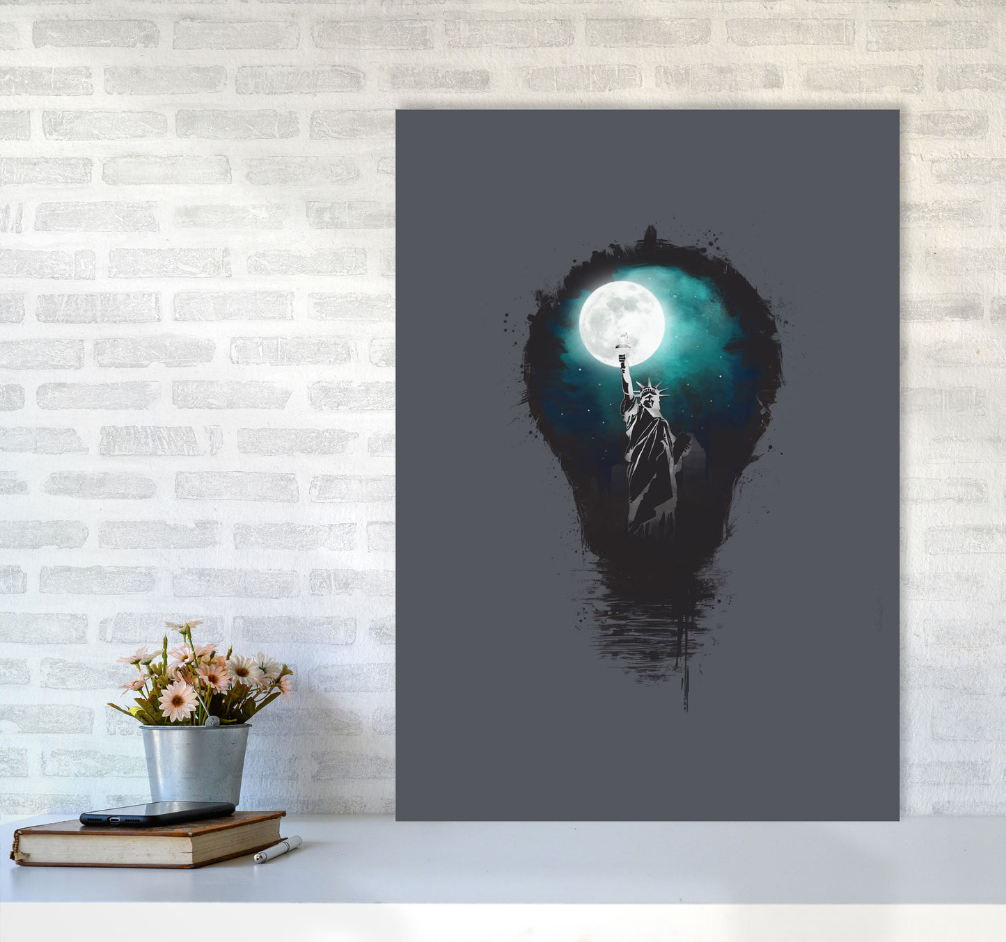 Big City Lights Art Print by Balaz Solti A1 Black Frame