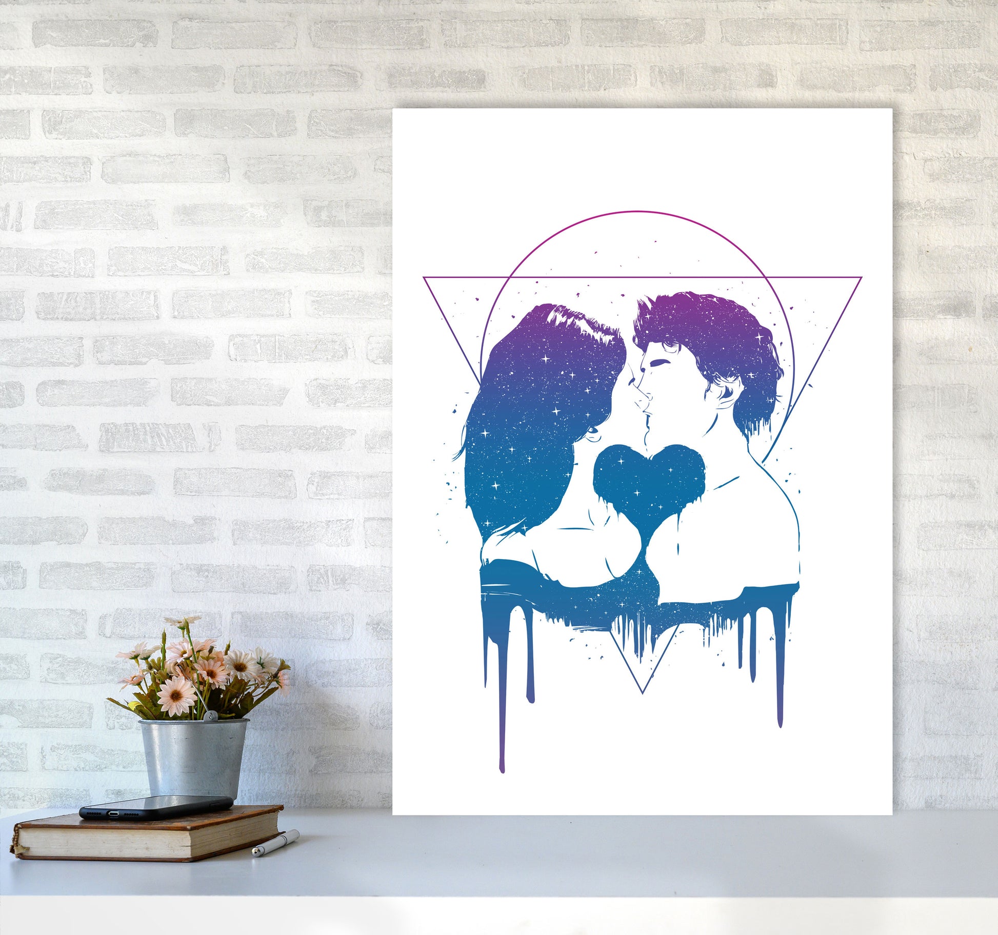 Cosmic Love Art Print by Balaz Solti A1 Black Frame