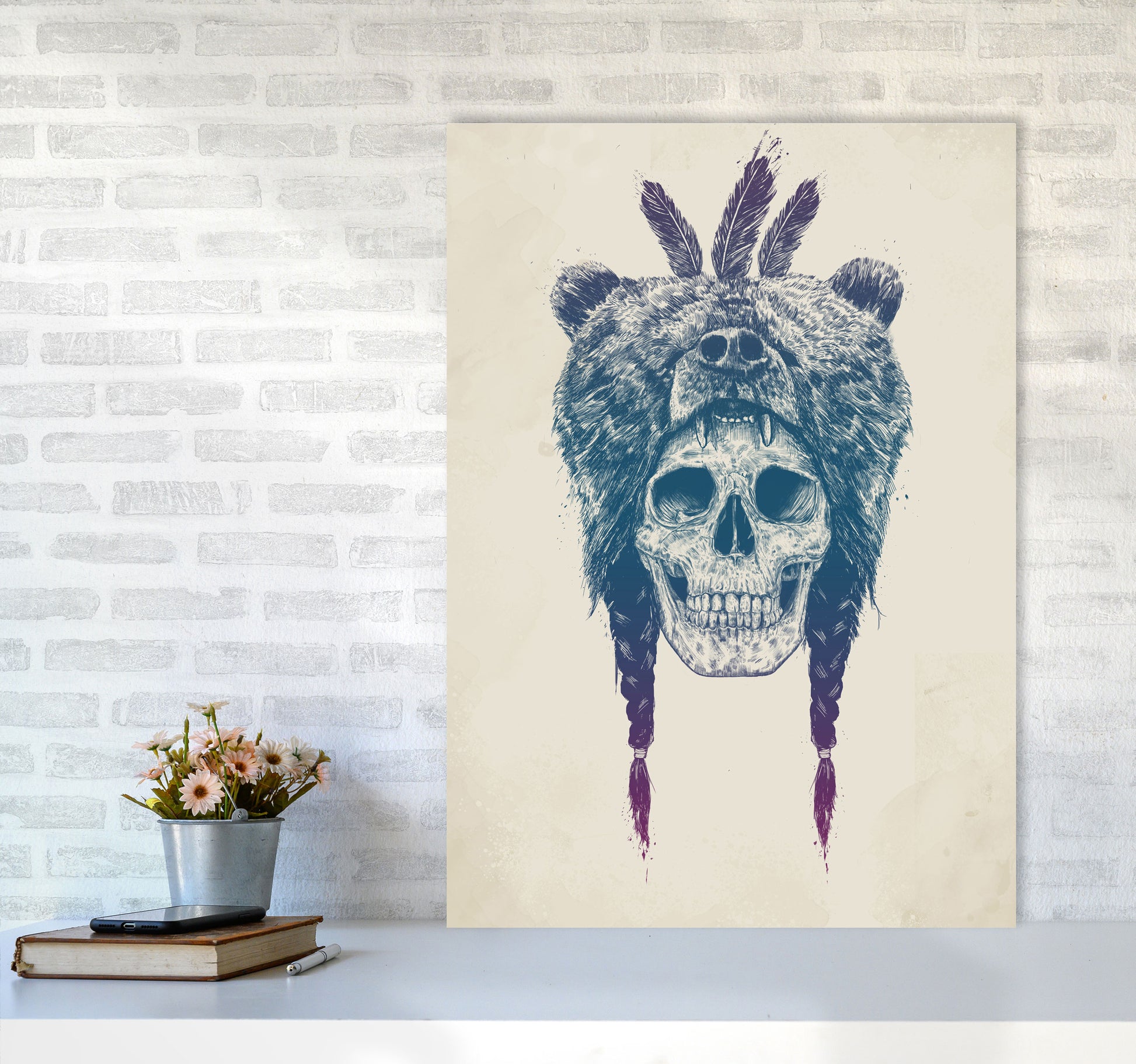 Dead Shaman Gothic Art Print by Balaz Solti A1 Black Frame