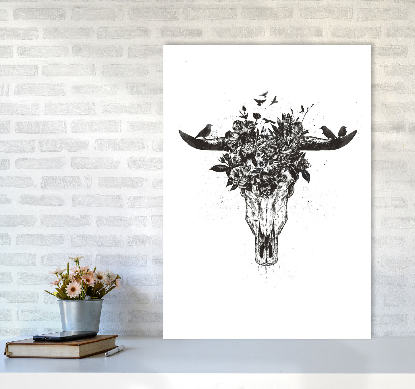 Dead Summer B&W Animal Art Print by Balaz Solti A1 Black Frame
