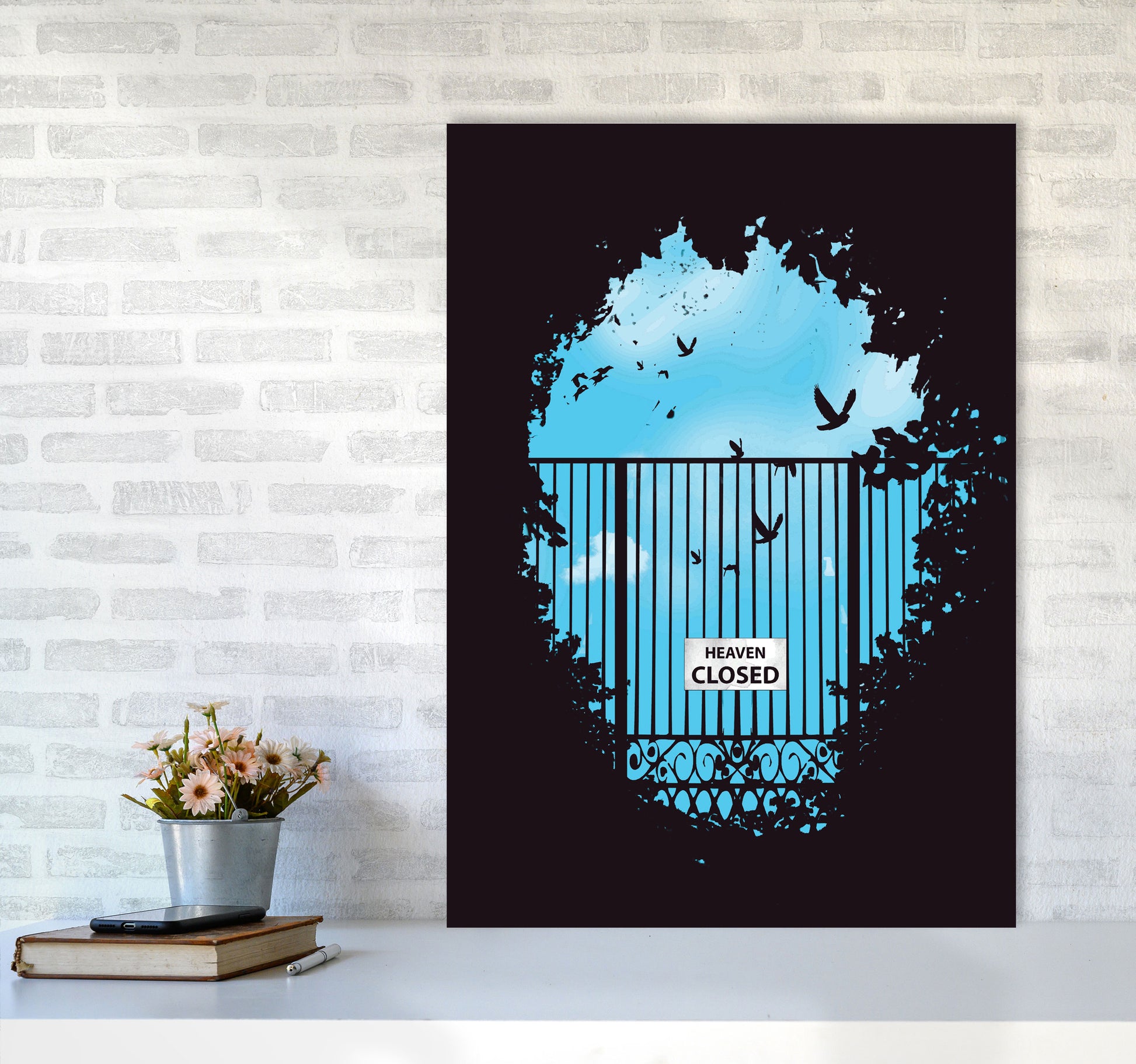 Heavens Door Art Print by Balaz Solti A1 Black Frame