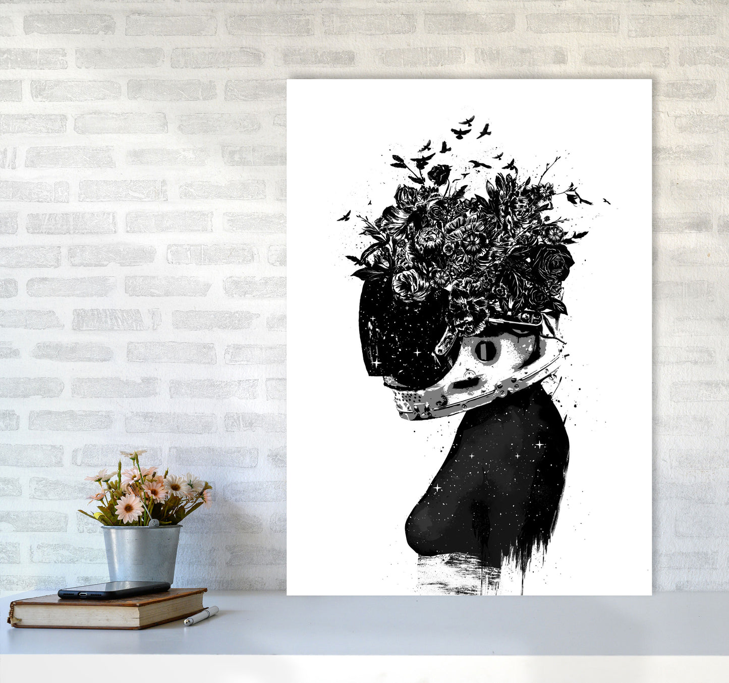 Hybrid Girl Art Print by Balaz Solti A1 Black Frame