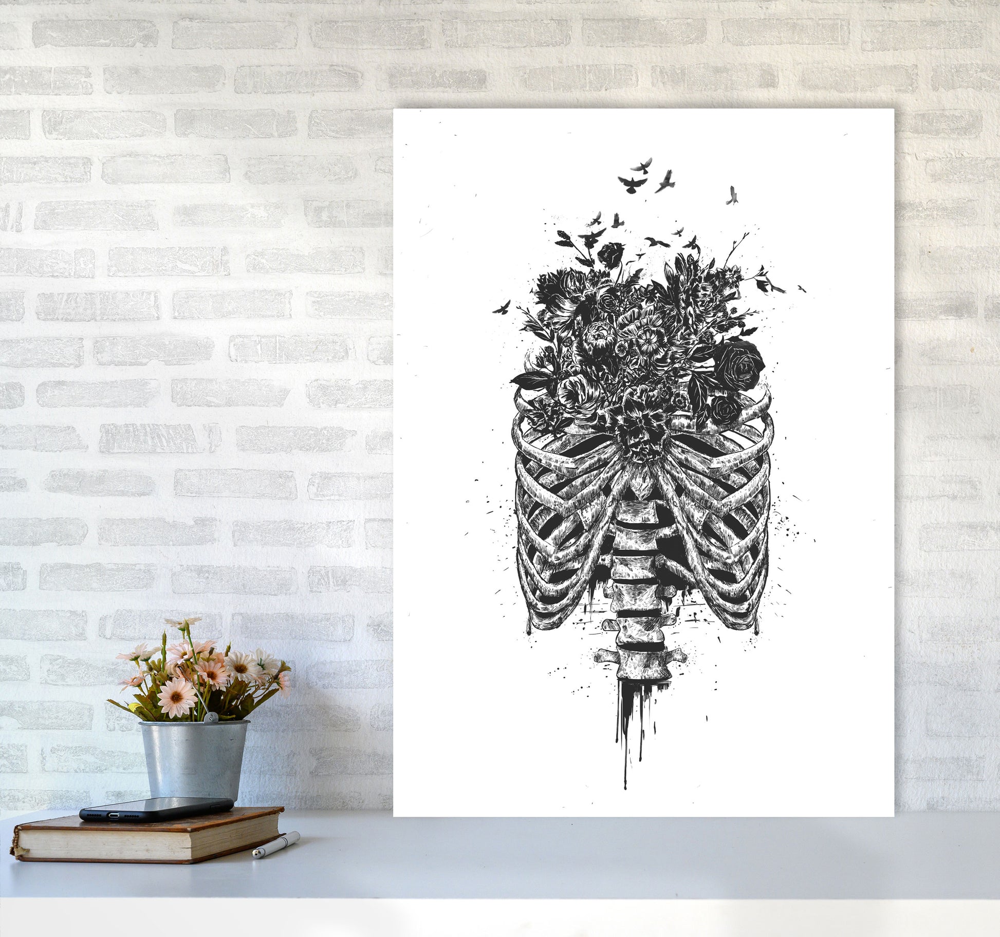 New Life Gothic Art Print by Balaz Solti A1 Black Frame