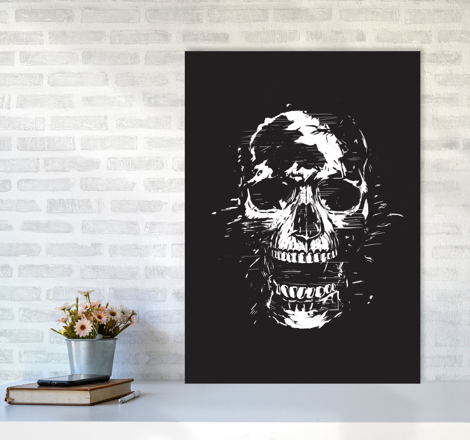 Scream Skull Black by Balaz Solti A1 Black Frame
