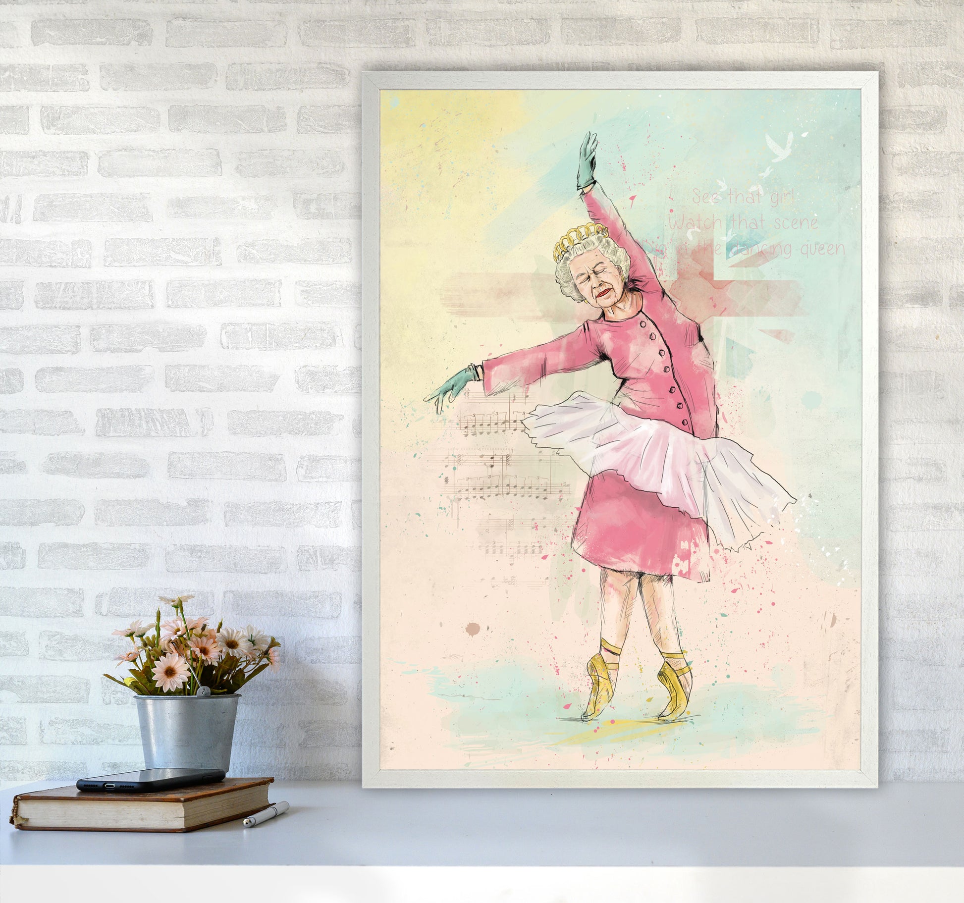 Dancing Queen Art Print by Balaz Solti A1 Oak Frame