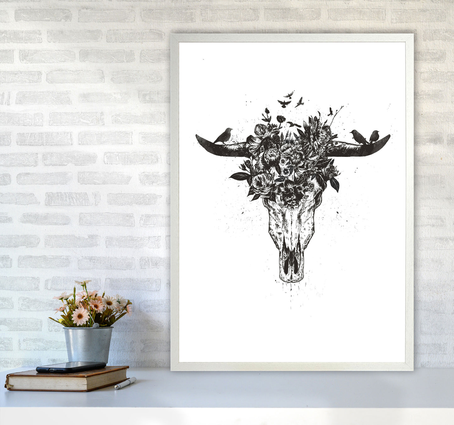 Dead Summer B&W Animal Art Print by Balaz Solti A1 Oak Frame
