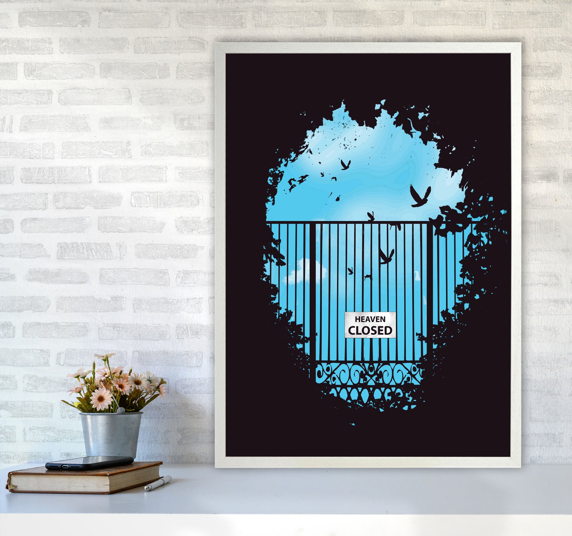 Heavens Door Art Print by Balaz Solti A1 Oak Frame