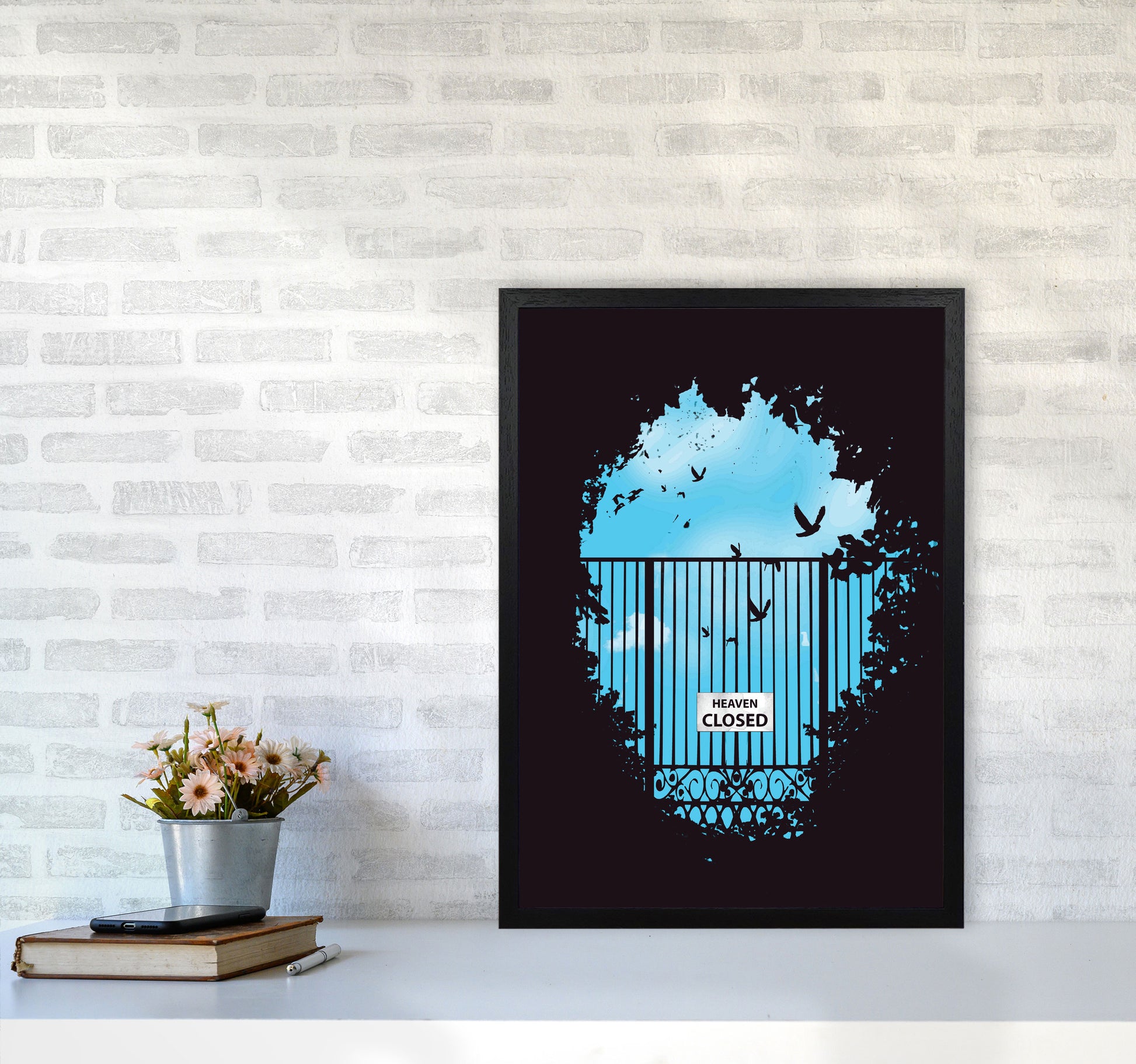 Heavens Door Art Print by Balaz Solti A2 White Frame