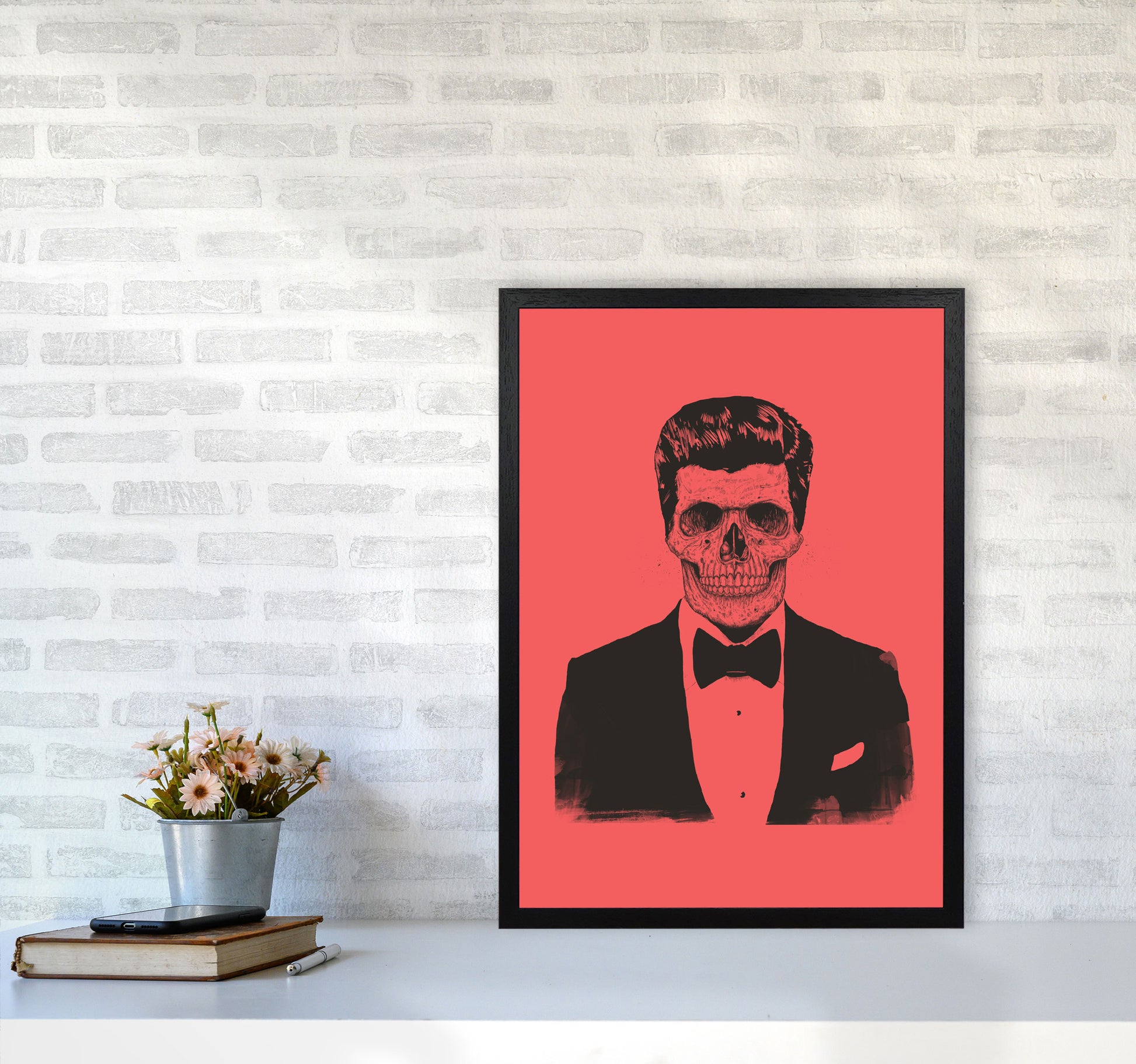 The Party Never Ends Art Print by Balaz Solti A2 White Frame