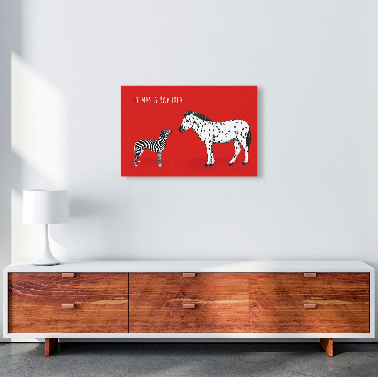 It Was A Bad Idea Humorous Animals Animal Art Print by Balaz Solti A2 Canvas