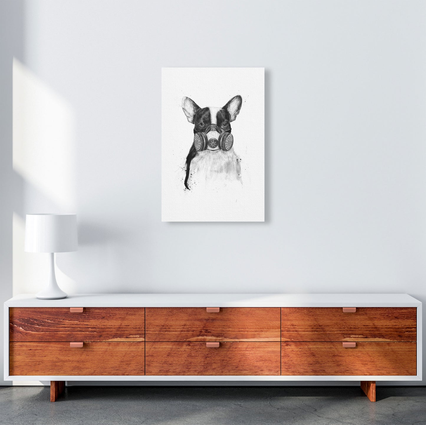 Big City Life Bulldog Animal Art Print by Balaz Solti A2 Canvas
