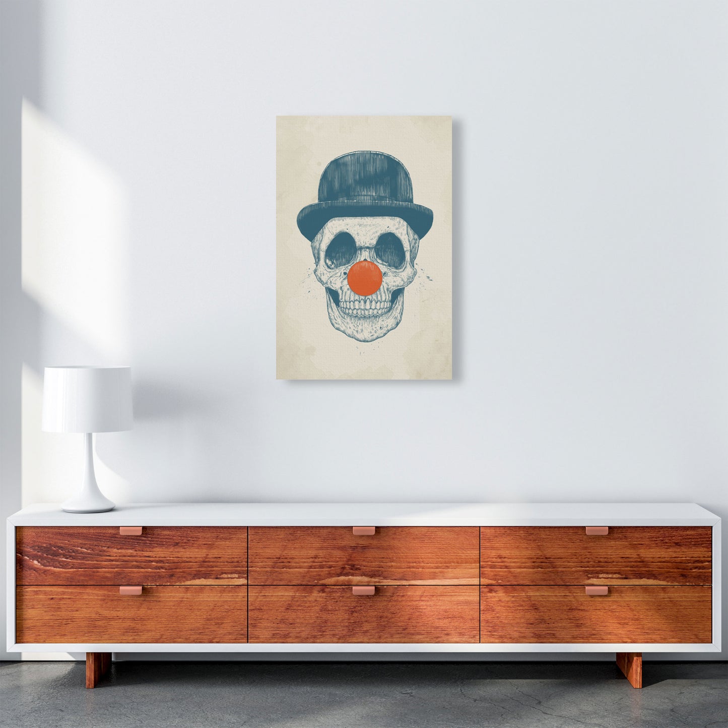 Dead Clown Skull Gothic Art Print by Balaz Solti A2 Canvas