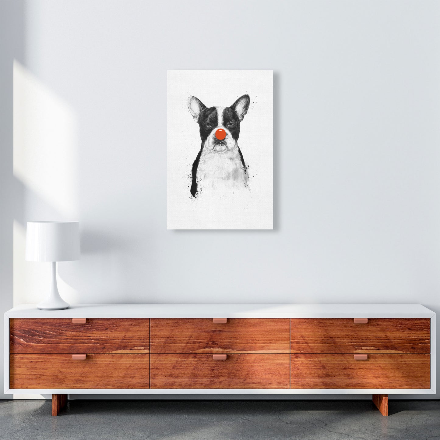 I'm Not Your Clown Bulldog Animal Art Print by Balaz Solti A2 Canvas