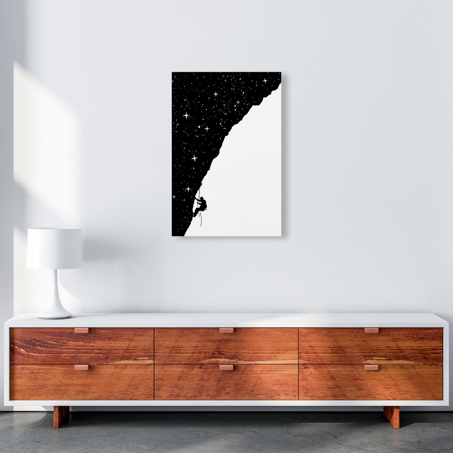 Night Climber B&W Art Print by Balaz Solti A2 Canvas