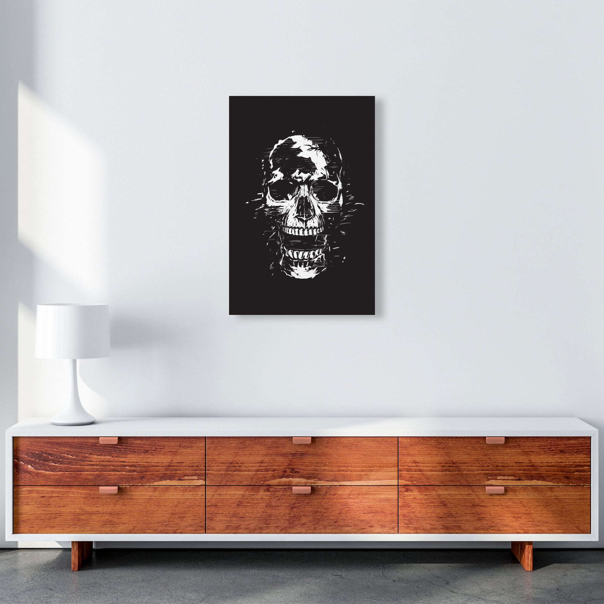 Scream Skull Black by Balaz Solti A2 Canvas