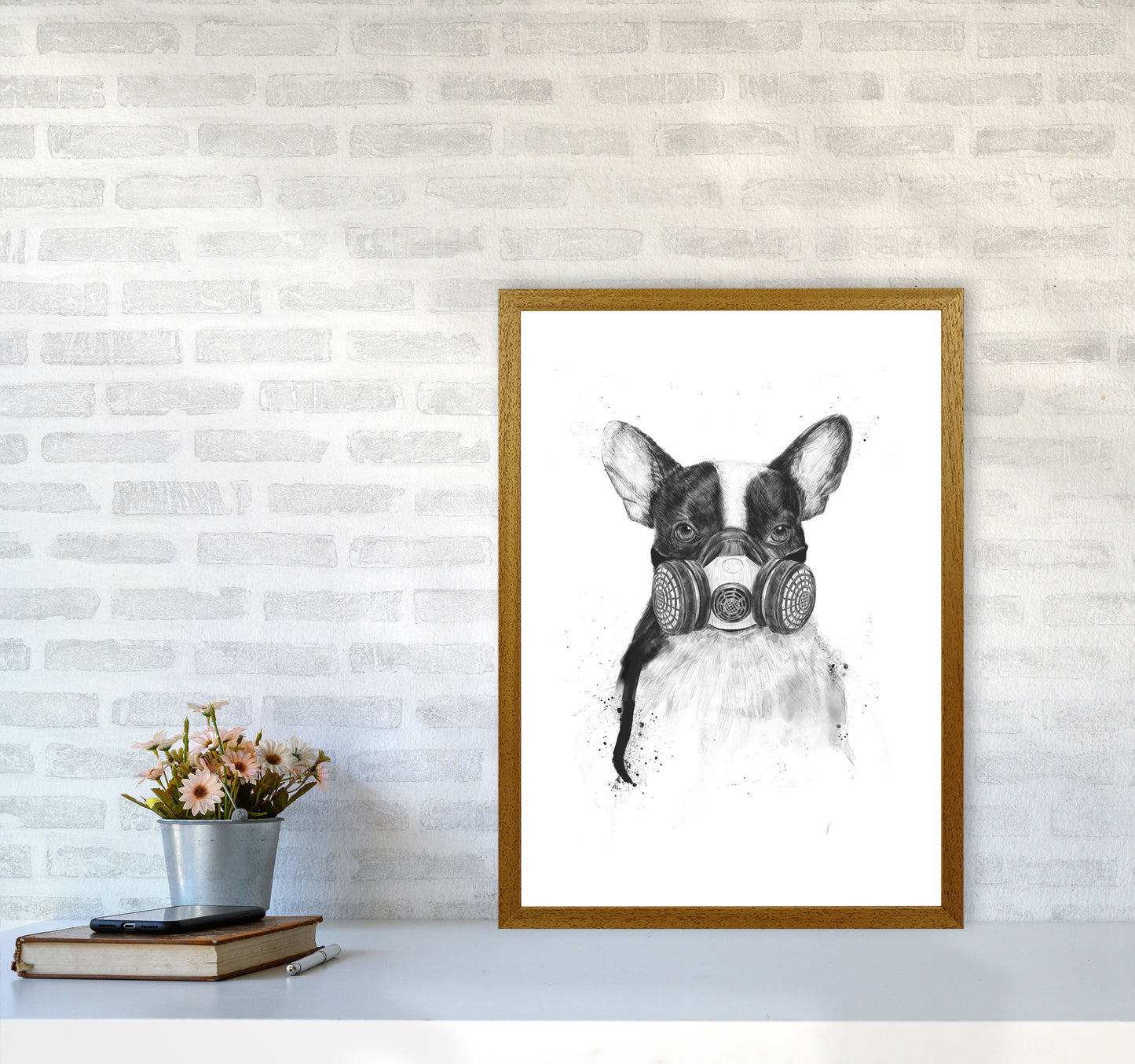 Big City Life Bulldog Animal Art Print by Balaz Solti A2 Print Only