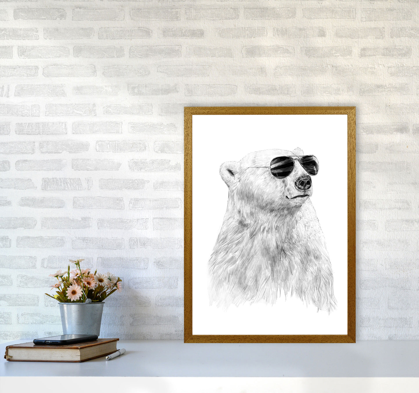 Don't Let The Sun Go Down Bear Animal Art Print by Balaz Solti A2 Print Only